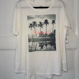 Old Navy EveryWear Palm Tree Graphic Tee White XL NWT